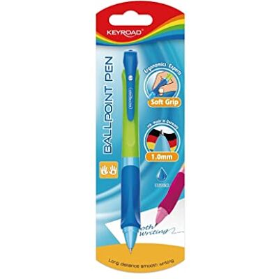 KEYROAD Kulspetspenna med kulspetspenna 1,0 mm/1 del/hål för att hänga upp blister/bollpoint pen kuli/för vänster- och högerhänta personer/färgat hölje/blått bläck/kontoret förskola och skola KEYROAD Kulspetspenna med kulspetspenna 1,0 mm/1 del/hål för att hänga upp blister/bollpoint pen kuli/för vänster- och högerhänta personer/färgat hölje/blått bläck/kontoret förskola och skola