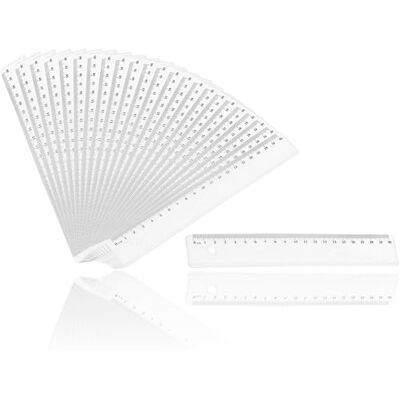 D.RECT – 24 stycken – 20 cm linjal plast plast transparent glasklar för skola kontor hem D.RECT – 24 stycken – 20 cm linjal plast plast transparent glasklar för skola kontor hem