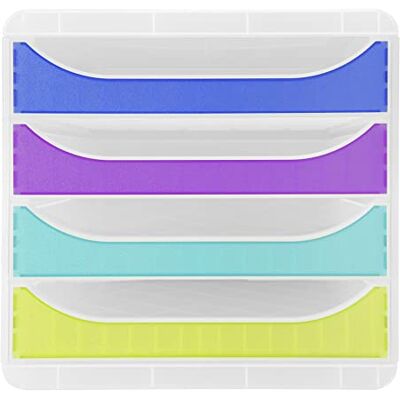 Exacompta Ref 310399D BIG-BOX Chromaline 4-facks piedestal för A4+ format Utvändiga mått: djup 34,70 x bredd 27,80 x höjd 26,70 cm Genomskinlig kristall/harlekin Exacompta Ref 310399D BIG-BOX Chromaline 4-facks piedestal för A4+ format Utvändiga mått: djup 34,70 x bredd 27,80 x höjd 26,70 cm Genomskinlig kristall/harlekin
