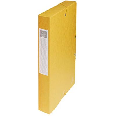 Exacompta Ref. 50409E 1 Exabox arkivlåda med resår 600g/m2 glansig kartong 4 cm rygg 25 x 33 cm för A4-dokument gul levereras monterad Exacompta Ref. 50409E 1 Exabox arkivlåda med resår 600g/m2 glansig kartong 4 cm rygg 25 x 33 cm för A4-dokument gul levereras monterad