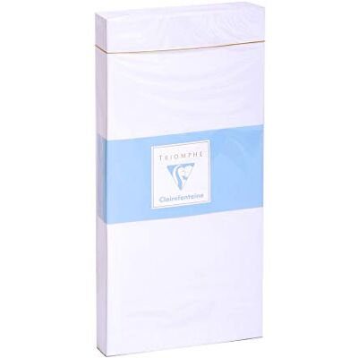 Clairefontaine 7735C – förpackning med 25 Triomphe DL-fodrade vita kuvert – 110 x 220 mm – självhäftande – 130 gsm Clairefontaine 7735C – förpackning med 25 Triomphe DL-fodrade vita kuvert – 110 x 220 mm – självhäftande – 130 gsm