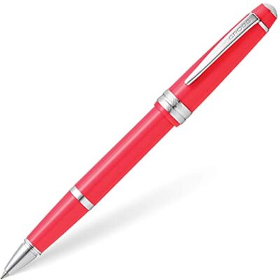 Cross Bailey ljus polerad korall harts rollerball penna INCL. Premium presentförpackning – påfyllningsbar medium gel bläck rollerball, glansig korall Cross Bailey ljus polerad korall harts rollerball penna INCL. Premium presentförpackning – påfyllningsbar medium gel bläck rollerball, glansig korall