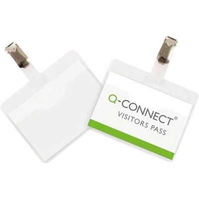 Q-Connect Hållare Visitor 90 x 60 mm 25-pack transparent PVC med klämma övre öppning KF01560 Q-Connect Hållare Visitor 90 x 60 mm 25-pack transparent PVC med klämma övre öppning KF01560