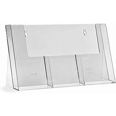 Taymar ® Bordsprospektal/flaggställ med 3 fack för DIN lång (DL), transparent Taymar ® Bordsprospektal/flaggställ med 3 fack för DIN lång (DL), transparent