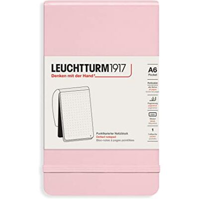 LEUCHTTURM1917 364412 anteckningsblock ficka (A6), inbundet lock, 184 numrerade sidor, prickade, puder LEUCHTTURM1917 364412 anteckningsblock ficka (A6), inbundet lock, 184 numrerade sidor, prickade, puder