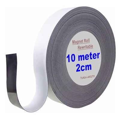 TUKA-i-AKUT Tuka TKD9046-vit-2 cm magnettejp, omskrivbar för lagerregistreringsplattor, whiteboard, kylskåp, magnetiska brädor etc. kan skrivas på, kan skäras till storlek, vit, 10 m x 20 mm x 1 mm TUKA-i-AKUT Tuka TKD9046-vit-2 cm magnettejp, omskrivbar för lagerregistreringsplattor, whiteboard, kylskåp, magnetiska brädor etc. kan skrivas på, kan skäras till storlek, vit, 10 m x 20 mm x 1 mm