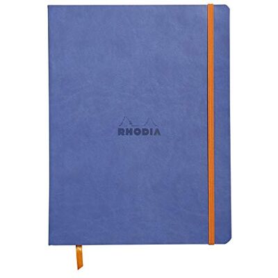 Rhodia 117508C – Saphir mjuk anteckningsbok – 19 x 25 cm – fodrad – 160 sidor – Clairefontaine elfenbenspapper 90 g/m – bokmärke, elastisk stängning – fodral i fuskläder – rama-samling Rhodia 117508C – Saphir mjuk anteckningsbok – 19 x 25 cm – fodrad – 160 sidor – Clairefontaine elfenbenspapper 90 g/m – bokmärke, elastisk stängning – fodral i fuskläder – rama-samling