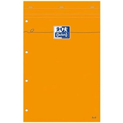 Oxford förpackning med 5 anteckningsblock med små 5 x 5 rutor 160 sidor A4 Orange Oxford förpackning med 5 anteckningsblock med små 5 x 5 rutor 160 sidor A4 Orange