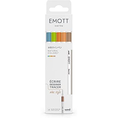 uni-ball Emott – Plain Ball – Mitsubishi Pencil – paket med 5 naturliga färger filtpennor för att skriva, rita, spåra med stil! Fin spets 0,4 mm Grön, Sachsen, beige, orange, laxrosa uni-ball Emott – Plain Ball – Mitsubishi Pencil – paket med 5 naturliga färger filtpennor för att skriva, rita, spåra med stil! Fin spets 0,4 mm Grön, Sachsen, beige, orange, laxrosa