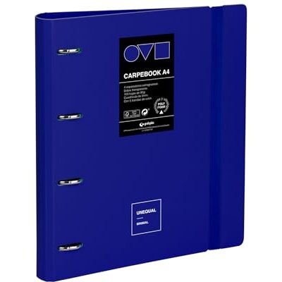 Grafoplás Grafoplas A4-arkivskåp med 4 ringar Polyfoam Carpebook Robust och ultralätt Unik blå minimal, inklusive reservdel, avdelare och kuvert Perfekt för att organisera skolmaterial Grafoplás Grafoplas A4-arkivskåp med 4 ringar Polyfoam Carpebook Robust och ultralätt Unik blå minimal, inklusive reservdel, avdelare och kuvert Perfekt för att organisera skolmaterial