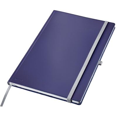 Leitz Style A4 linjerad anteckningsbok, inbunden med högkvalitativt fodral, 160 sidor, 80 ark, FSC-certifierad 100 g/m² papper, elastisk rem och bokmärke, för kontor och hemmakontor, blå, 44751069 Leitz Style A4 linjerad anteckningsbok, inbunden med högkvalitativt fodral, 160 sidor, 80 ark, FSC-certifierad 100 g/m² papper, elastisk rem och bokmärke, för kontor och hemmakontor, blå, 44751069