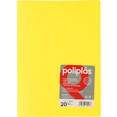 Grafoplás Grafoplas A4 transparent omslag, gul, 20 polypropylen, ogenomskinlig serie, tillverkad i Spanien, flexibla lock, perfekt för arkivering av dokument och folios Grafoplás Grafoplas A4 transparent omslag, gul, 20 polypropylen, ogenomskinlig serie, tillverkad i Spanien, flexibla lock, perfekt för arkivering av dokument och folios