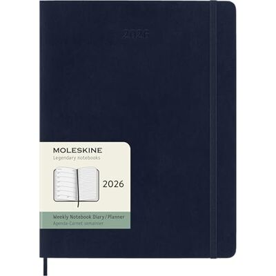 Moleskine 12 Monate Tageskalender 2026, XL, 1 Tag = 1 Seite, rechts linierte Seite, Weicher Einband, Saphir Moleskine 12 Monate Tageskalender 2026, XL, 1 Tag = 1 Seite, rechts linierte Seite, Weicher Einband, Saphir