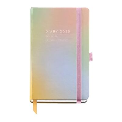 Miquelrius Agenda 2025, Årlig dagbok 90 x 140 mm, dagskalender, folierad kartongomslag, spiral, elastisk gummiförslutning, 80 g/m² papper, spanska, engelska och portugisiska, Aurora Miquelrius Agenda 2025, Årlig dagbok 90 x 140 mm, dagskalender, folierad kartongomslag, spiral, elastisk gummiförslutning, 80 g/m² papper, spanska, engelska och portugisiska, Aurora