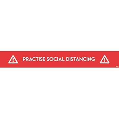 Avery Practise social distancing golvklistermärke 1000 x 140 mm, röd/vit, 2 golvmattor per paket Avery Practise social distancing golvklistermärke 1000 x 140 mm, röd/vit, 2 golvmattor per paket