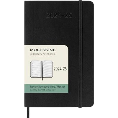 Moleskine Weekly Planner 2024-2025, 18 månader 2025 veckoplanerare med anteckningsutrymme, med mjukt lock och elastisk stängning, fickformat 9 x 14 cm, svart färg Moleskine Weekly Planner 2024-2025, 18 månader 2025 veckoplanerare med anteckningsutrymme, med mjukt lock och elastisk stängning, fickformat 9 x 14 cm, svart färg