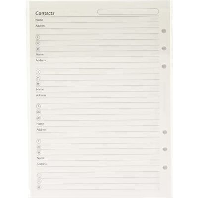 Filofax A5 namn, adress, e-post, telefon, fax, mobil Filofax A5 namn, adress, e-post, telefon, fax, mobil
