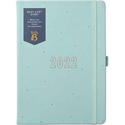 Busy B 3301 Busy Life dagbok januari till december 2022 – A5 blå fuskläder vecka för att visa planerare med dubbla scheman, pennhållare och fickor Busy B 3301 Busy Life dagbok januari till december 2022 – A5 blå fuskläder vecka för att visa planerare med dubbla scheman, pennhållare och fickor