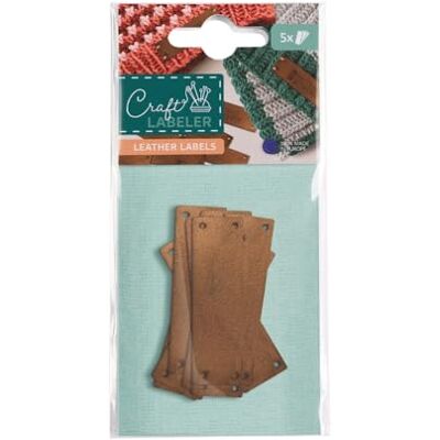COLOP Craft Labeler sydda etiketter av naturläder, 5 st COLOP Craft Labeler sydda etiketter av naturläder, 5 st