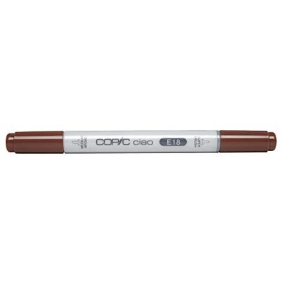 Copic Ciao märkpenna typ E – 18, koppar, mångsidig layoutmärkpenna med en medelbred och en penselspets Copic Ciao märkpenna typ E – 18, koppar, mångsidig layoutmärkpenna med en medelbred och en penselspets
