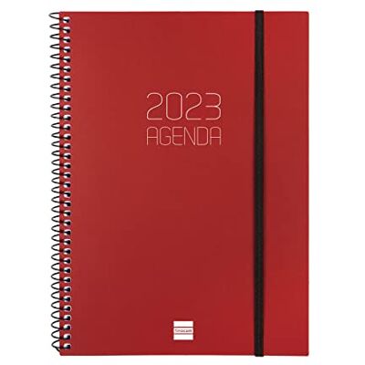 Finocam Agenda 2023 Opaque Spiral Vecka Horisontell Utsikt Januari 2023, december 2023, 12 månader, katalanska, Bordeaux, bordsskiva, E10, 155 x 212 mm Finocam Agenda 2023 Opaque Spiral Vecka Horisontell Utsikt Januari 2023, december 2023, 12 månader, katalanska, Bordeaux, bordsskiva, E10, 155 x 212 mm