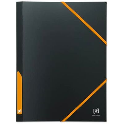 Oxford 3 flikar för studenter A4 skjorta med elastisk baksida 30 mm polyprofilt tvåfärgad svart/orange Oxford 3 flikar för studenter A4 skjorta med elastisk baksida 30 mm polyprofilt tvåfärgad svart/orange