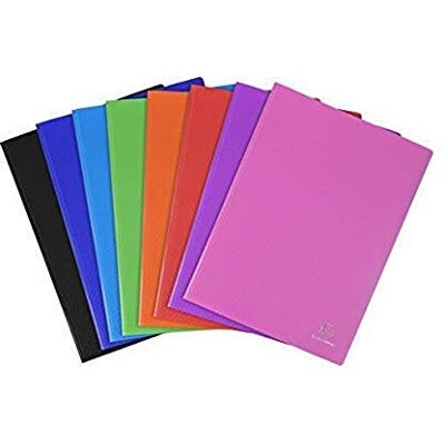 Exacompta Ref 8860E 1 OPAK dokumentmapp 60 släta kristallklara fickor 8 slumpmässiga färger 120 vyer för A4-format mått 24 x 32 cm halvstyvt polypropenhölje Exacompta Ref 8860E 1 OPAK dokumentmapp 60 släta kristallklara fickor 8 slumpmässiga färger 120 vyer för A4-format mått 24 x 32 cm halvstyvt polypropenhölje