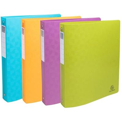 Exacompta Ref. 54910E Förpackning med 4 Pop'N Co flexibla pärmar återvunnen PP 2 runda ringar 20 mm rygg Externt format: 32x25 cm A4-arkivformat 4 assorterade färger Exacompta Ref. 54910E Förpackning med 4 Pop'N Co flexibla pärmar återvunnen PP 2 runda ringar 20 mm rygg Externt format: 32x25 cm A4-arkivformat 4 assorterade färger