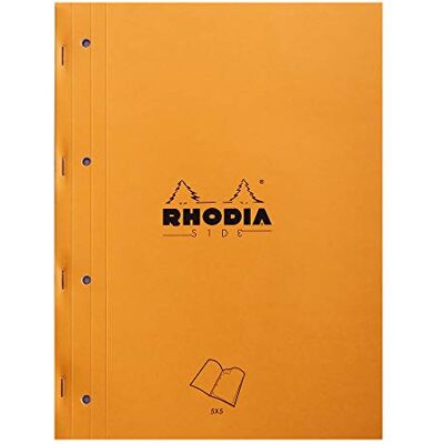 Rhodia 118016C – Orange sida häftat anteckningsblock – A4 – små fyrkanter – 80 avtagbara blad, 4 hålslagade – 80 G Clairefontaine papper – mjukt och motståndskraftigt skydd – Grunderna Rhodia 118016C – Orange sida häftat anteckningsblock – A4 – små fyrkanter – 80 avtagbara blad, 4 hålslagade – 80 G Clairefontaine papper – mjukt och motståndskraftigt skydd – Grunderna