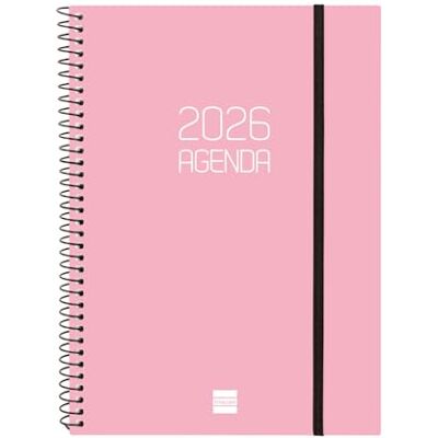 Finocam Spiralplanerare 2026 vecka horisontell vy januari december (12 månader) Årlig dagbok 2026 med gummi Opaque spiral polypropenlock rosa katalanska Finocam Spiralplanerare 2026 vecka horisontell vy januari december (12 månader) Årlig dagbok 2026 med gummi Opaque spiral polypropenlock rosa katalanska