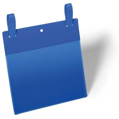 Durable 174907 Plastficka A5L med fästband, mörkblå, 50 stycken Durable 174907 Plastficka A5L med fästband, mörkblå, 50 stycken