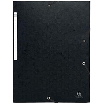 Exacompta Ref. 55751E Förpackning med 10 st Scotten elastiska mappar Maxi Capacity 3-flikiga fickor i glansig präglad kartong storlek 24 x 32 cm för A4-dokument färg svart Exacompta Ref. 55751E Förpackning med 10 st Scotten elastiska mappar Maxi Capacity 3-flikiga fickor i glansig präglad kartong storlek 24 x 32 cm för A4-dokument färg svart