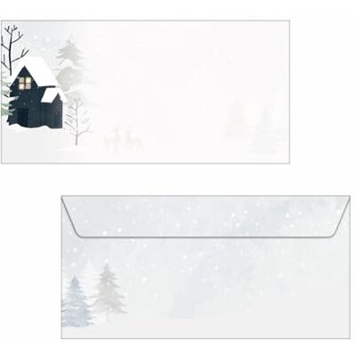 Sigel Du601 JulkUVert "Cozy Christmas Watercolor", Gummerade, Din Långa, 25 Stycken, Tillverkade av Hållbart Papper Sigel Du601 JulkUVert "Cozy Christmas Watercolor", Gummerade, Din Långa, 25 Stycken, Tillverkade av Hållbart Papper