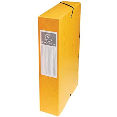 Exacompta Ref. 50609E 1 Exabox arkivlåda med resår 600g/m2 glansig kartong 6 cm rygg 25 x 33 cm för A4-dokument gul levereras monterad Exacompta Ref. 50609E 1 Exabox arkivlåda med resår 600g/m2 glansig kartong 6 cm rygg 25 x 33 cm för A4-dokument gul levereras monterad