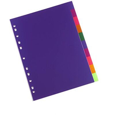 Rexel Set med 10 perforerade flerfärgade mellanlägg i A4-format Rexel Set med 10 perforerade flerfärgade mellanlägg i A4-format