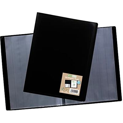 eco-eco A4 100% återvunnen 80 fickor svart flexibelt fodral portfölj bok mapp visningsbok, eco115 eco-eco A4 100% återvunnen 80 fickor svart flexibelt fodral portfölj bok mapp visningsbok, eco115