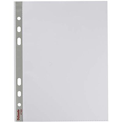 Esselte kraftig stansad ficka, paket med 25, rymmer upp till 20 A5-ark, genomskinlig, matt, 85 mikron PP-material, 47183 Esselte kraftig stansad ficka, paket med 25, rymmer upp till 20 A5-ark, genomskinlig, matt, 85 mikron PP-material, 47183