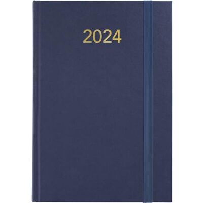 Grafoplás Agenda 2024 Ekonomisk Marinblå 14,5x21cm Vinyl vadderade omslag Vertikalt stängningsgummi Läspunkt Årlig Florens-serien Grafoplás Agenda 2024 Ekonomisk Marinblå 14,5x21cm Vinyl vadderade omslag Vertikalt stängningsgummi Läspunkt Årlig Florens-serien