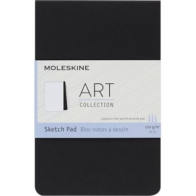 Moleskine 9 x 14 cm Pocket Size Art Sketchbook, Paper for Pencils, Charcoal, Pens, Fountain Pens and Markers Soft Cover, Colour Black, 48 Pages Moleskine 9 x 14 cm Pocket Size Art Sketchbook, Paper for Pencils, Charcoal, Pens, Fountain Pens and Markers Soft Cover, Colour Black, 48 Pages