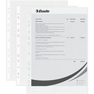 Esselte E:Pocket EcoA4 PP43Mic100pcs transparent Esselte E:Pocket EcoA4 PP43Mic100pcs transparent