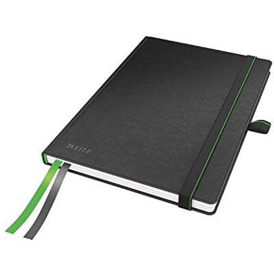 Leitz Complete Quality Notebook A5 Squared, 160 sidor, 80 ark, inbunden med högkvalitativt omslag, 100 g/m² papper FSC-certifierat, fästelement, bokmärke, pennögla, svart, 44770095 Leitz Complete Quality Notebook A5 Squared, 160 sidor, 80 ark, inbunden med högkvalitativt omslag, 100 g/m² papper FSC-certifierat, fästelement, bokmärke, pennögla, svart, 44770095