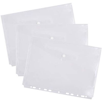 D.RECT 9146 dokumentmapp plånböcker för arkivering med tryckknapp och eurohål PP A4 transparent vit 10 stycken D.RECT 9146 dokumentmapp plånböcker för arkivering med tryckknapp och eurohål PP A4 transparent vit 10 stycken