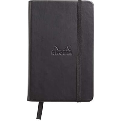 Rhodia 118569C – styv notebook webnotebook svart – A6 – prickig – 192 sidor – Clairefontaine elfenbenspapper 90 g/m – bokmärke, elastisk stängning – fodral i fuskläder Rhodia 118569C – styv notebook webnotebook svart – A6 – prickig – 192 sidor – Clairefontaine elfenbenspapper 90 g/m – bokmärke, elastisk stängning – fodral i fuskläder