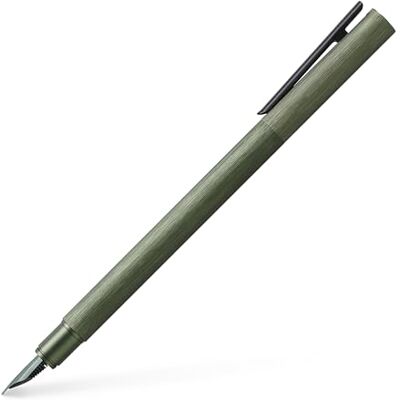 Faber-Castell 146153 Fyllpenna Neo Slim Aluminium, pennspets B, olivgrön, 1 reservfyllpenna Faber-Castell 146153 Fyllpenna Neo Slim Aluminium, pennspets B, olivgrön, 1 reservfyllpenna