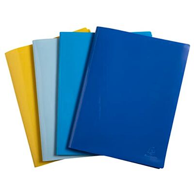 Exacompta Ref. 88120E förpackning med 4 Bee Blue dokumentskydd 30 släta kristallfickor 60 vyer för A4 dim 24 x 32 cm halvstyv återvunnen PP-omslag 4 olika färger Exacompta Ref. 88120E förpackning med 4 Bee Blue dokumentskydd 30 släta kristallfickor 60 vyer för A4 dim 24 x 32 cm halvstyv återvunnen PP-omslag 4 olika färger