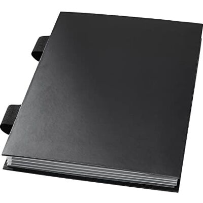 VELOFLEX 4446781 – fackmapp DIN A4, tillverkad av kartong, 6 fack utan flikar, med gummistängning, svart, dokumentmapp VELOFLEX 4446781 – fackmapp DIN A4, tillverkad av kartong, 6 fack utan flikar, med gummistängning, svart, dokumentmapp