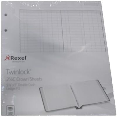 Rexel Twinlock Crown 2 ½ C påfyllningsark dubbel kontantredovisning (paket med 100 ark) Rexel Twinlock Crown 2 ½ C påfyllningsark dubbel kontantredovisning (paket med 100 ark)