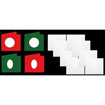 GoCraft 544208.000 000 ovala cirkelkort och kuvert, 5 cm x 7 cm, röd och grön, 10 stycken GoCraft 544208.000 000 ovala cirkelkort och kuvert, 5 cm x 7 cm, röd och grön, 10 stycken