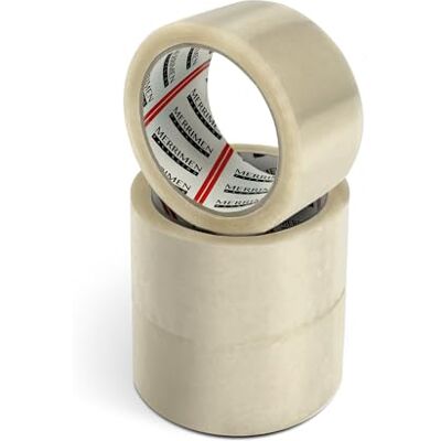 Merrimen Starkt slitstarkt rullpaket genomskinlig förpackningstejp Säker klibbig tätningstejp för paketlådor, flyttlådor, stora postpåsar för långvarig förvaring (48 mm x 66 m) (3 rullar, klar) Merrimen Starkt slitstarkt rullpaket genomskinlig förpackningstejp Säker klibbig tätningstejp för paketlådor, flyttlådor, stora postpåsar för långvarig förvaring (48 mm x 66 m) (3 rullar, klar)