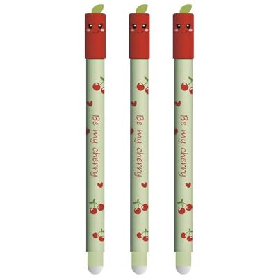 Eberhard Faber 599063 – Kulspetspenna raderbar körsbär, 3 fruity rase it pennor, gelpenna blå 0,7 mm Eberhard Faber 599063 – Kulspetspenna raderbar körsbär, 3 fruity rase it pennor, gelpenna blå 0,7 mm